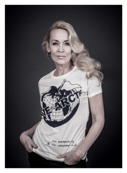 Jerry Hall Models 'Save the Arctic' T-Shirt