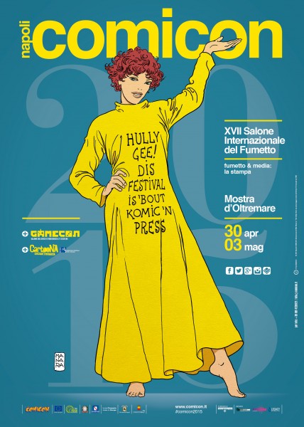Napoli-Comicon-poster-manifesto-CC2015_YELLOWKID-Manara-2015