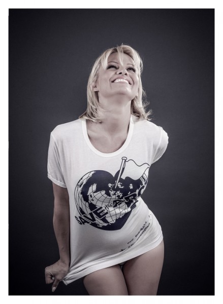 Pamela Anderson Models 'Save the Arctic' T-Shirt
