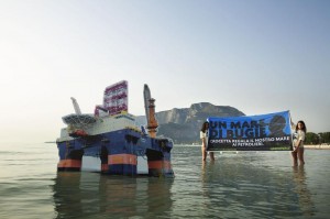 Simulated Oil Spill Protest in Sicily