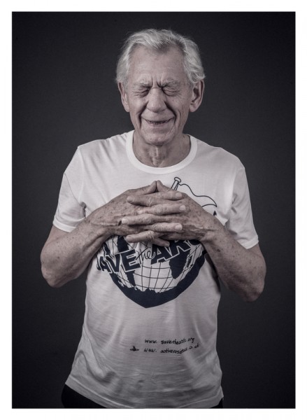 Sir Ian McKellen Models 'Save the Arctic' T-Shirt