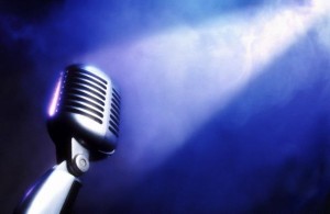 Microphone in a spotlight