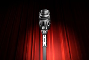 microphone-and-red-curtain